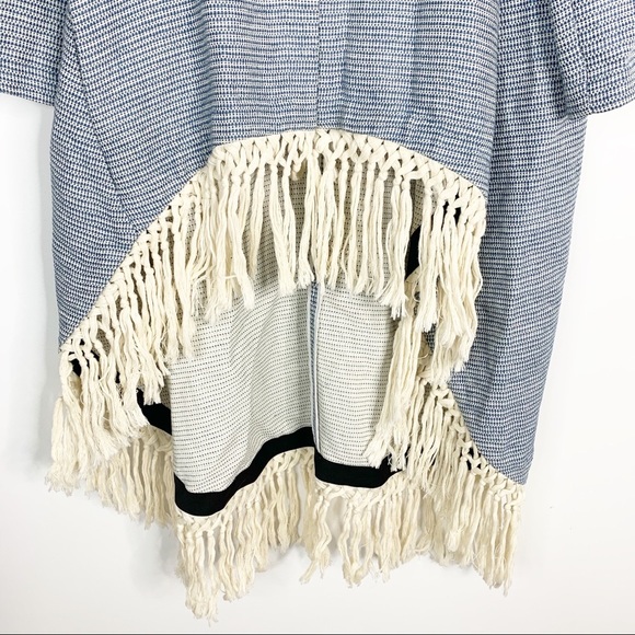 Maje Vitalo Tassel Fringe Linen Blend Tweed Jacket Boho - Picture 4 of 8